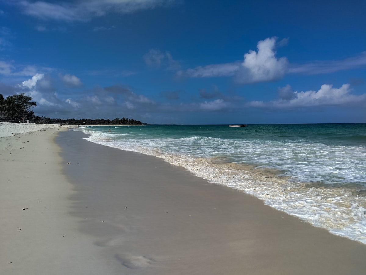 Diani Beach clear blue water, Kenya south coast