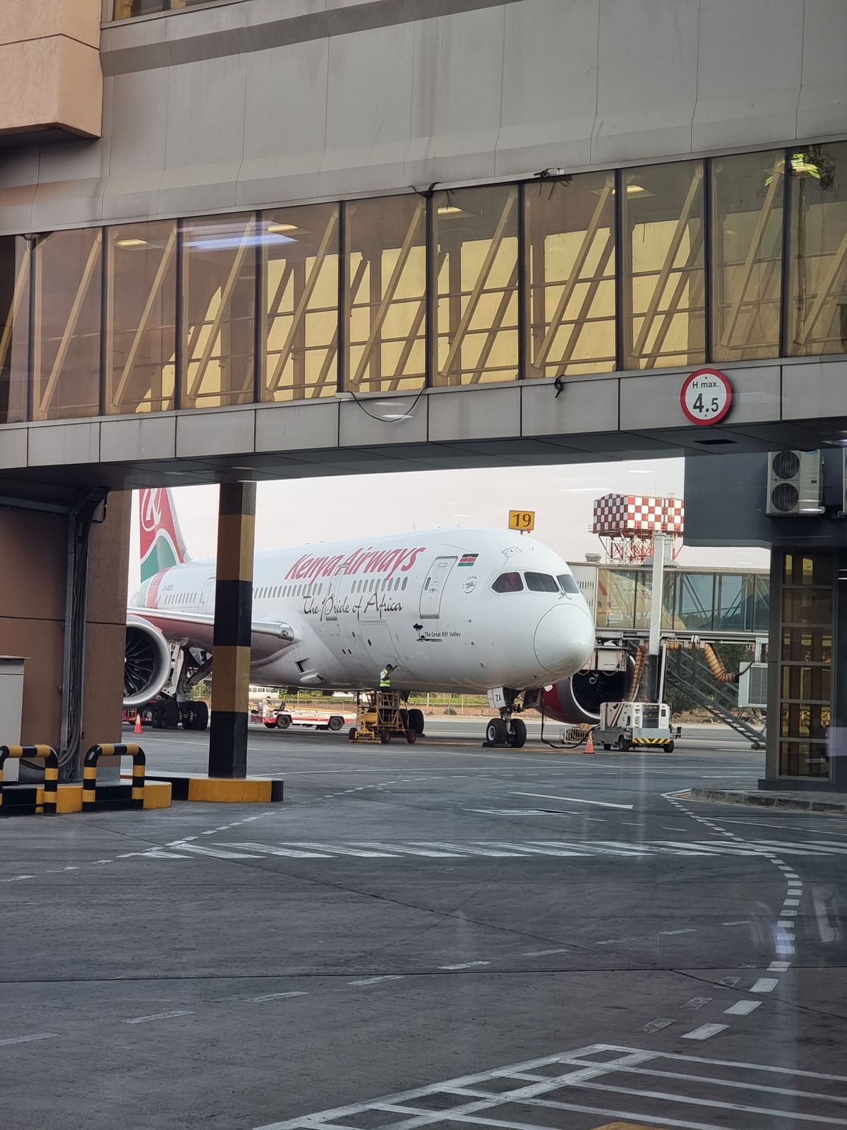 Kenya Airways plane at Jomo Kenyatta International Airport, Nairobi